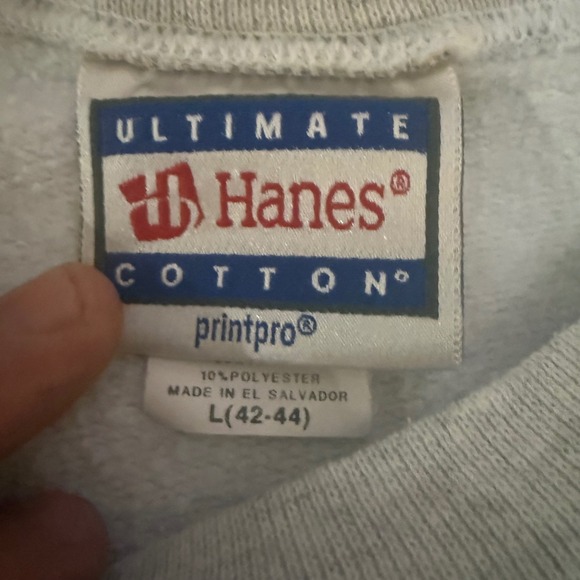 Vintage Hanes Delta Sigma Pi Sweatshirt Gray Ultimate Cotton Greek Lettering L - Picture 3 of 7